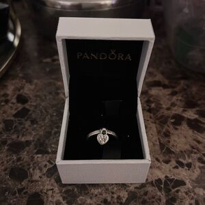 Pandora Silver Heart Charm Ring